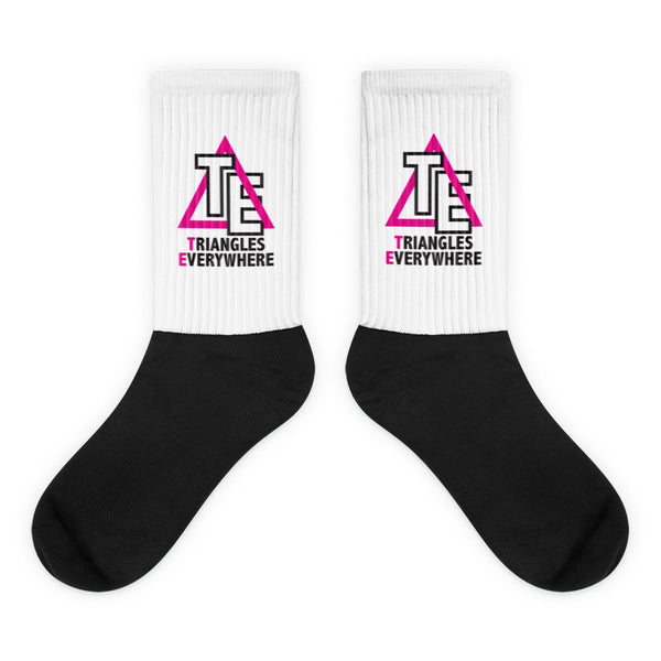 Triangles Everywhere | Socks | Pink/Black/White